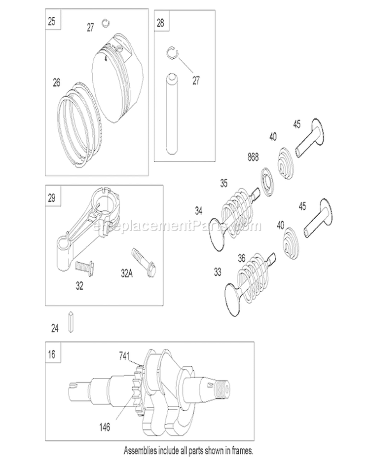 Crankshaft Assembly Diagram and Parts List for 20655 270000001-270999999 - 2007 Toro Lawn Mower