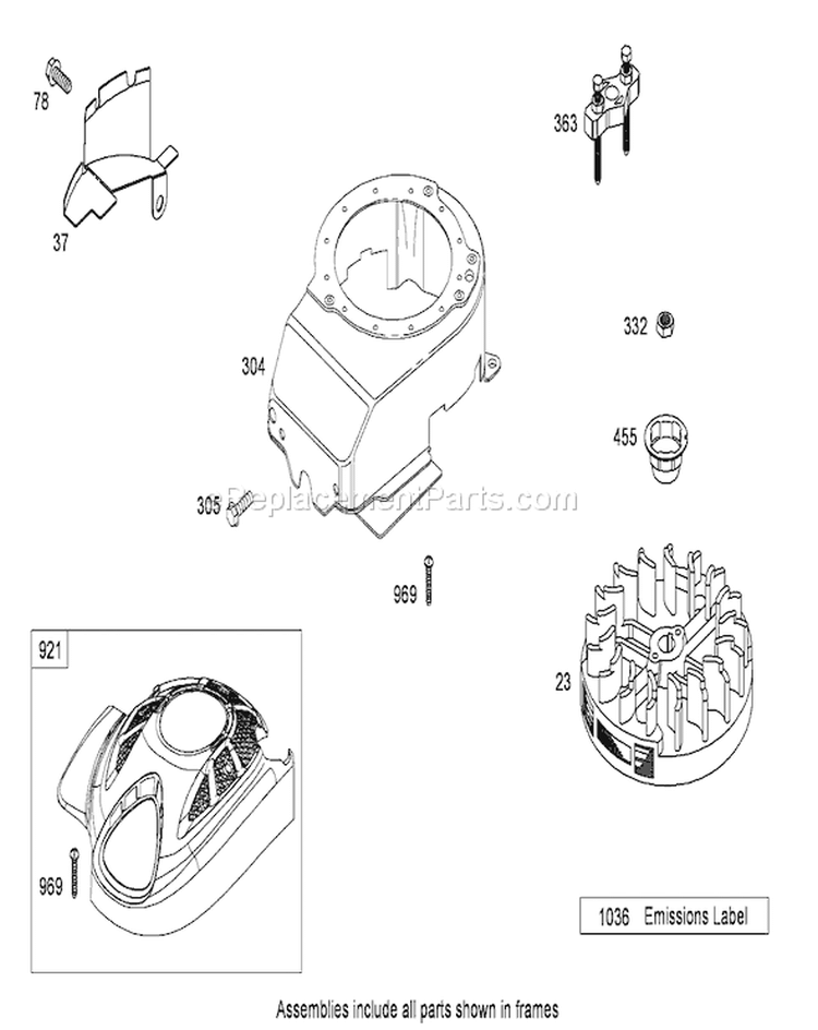 Blower Housing Assembly Diagram and Parts List for 20655 280000001-280999999 - 2008 Toro Lawn Mower
