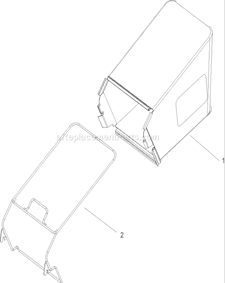 Grass Bag Assembly Diagram and Parts List for 20656 240000001-240999999 - 2004 Toro Lawn Mower