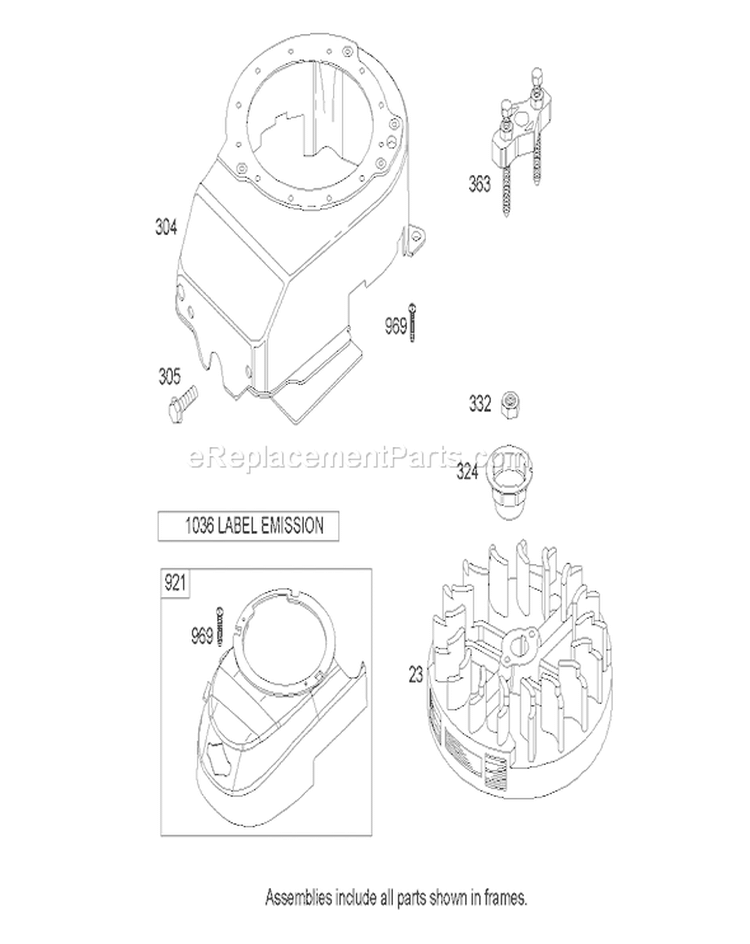 Blower Housing Assembly Diagram and Parts List for 20655 250000001-250999999 - 2005 Toro Lawn Mower