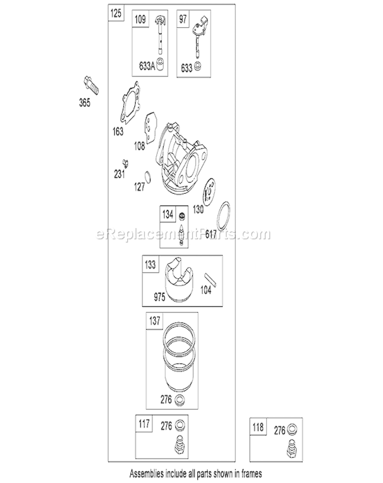 Carburetor Assembly Diagram and Parts List for 20066 280000001-280999999 - 2008 Toro Lawn Mower