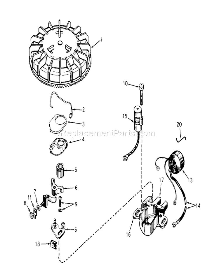 Page M Diagram and Parts List for 20517 7000001-7999999 - 1977 Toro Lawn Mower