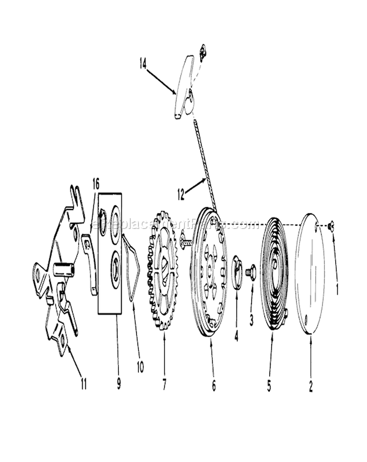 Rewind Starter Diagram and Parts List for 20517 7000001-7999999 - 1977 Toro Lawn Mower