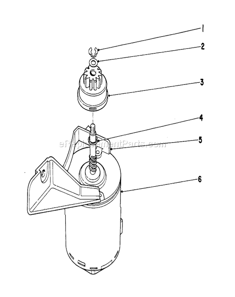 Starter Motor Diagram and Parts List for 20517 7000001-7999999 - 1977 Toro Lawn Mower