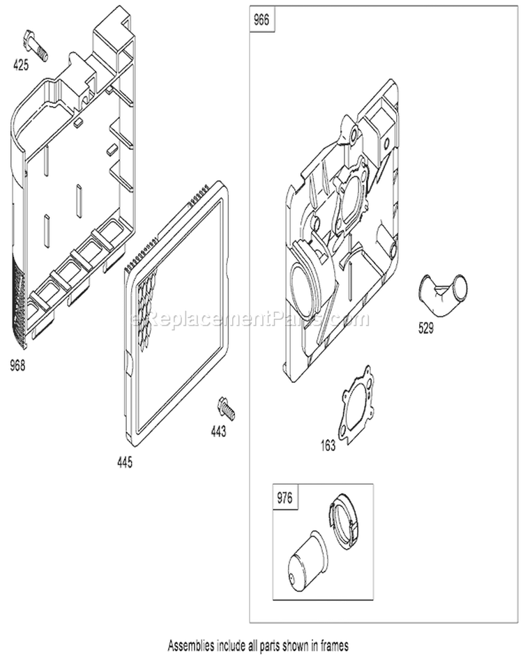 Air Cleaner Assembly Diagram and Parts List for 20065 280072442-280999999 - 2008 Toro Lawn Mower