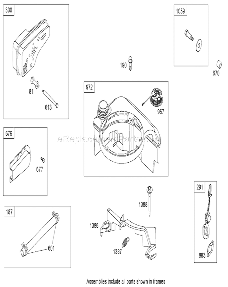 Muffler and Fuel Tank Assembly Diagram and Parts List for 20066 280000001-280999999 - 2008 Toro Lawn Mower
