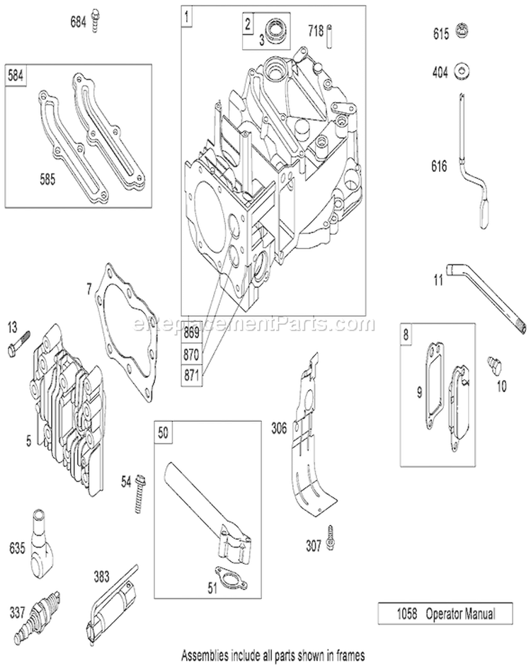 Cylinder Assembly Diagram and Parts List for 20068 280000001-280999999 - 2008 Toro Lawn Mower