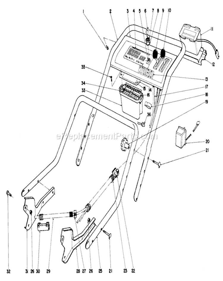 Page L Diagram and Parts List for 20660 4000001-4999999 - 1974 Toro Lawn Mower