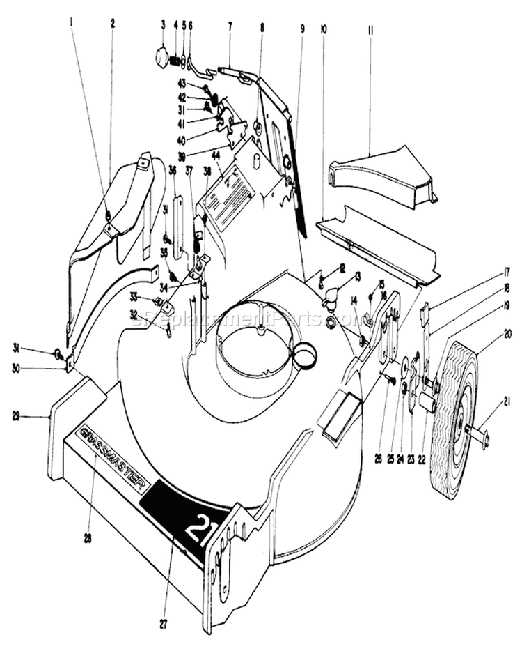 Page N Diagram and Parts List for 20660 4000001-4999999 - 1974 Toro Lawn Mower