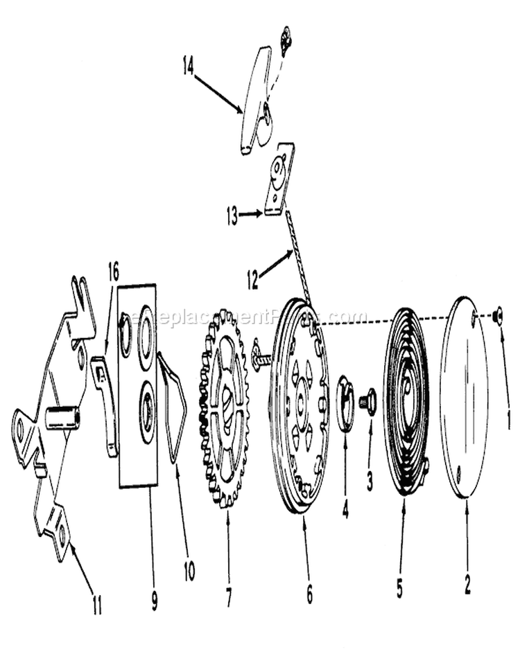 Rewind Starter Diagram and Parts List for 20660 4000001-4999999 - 1974 Toro Lawn Mower