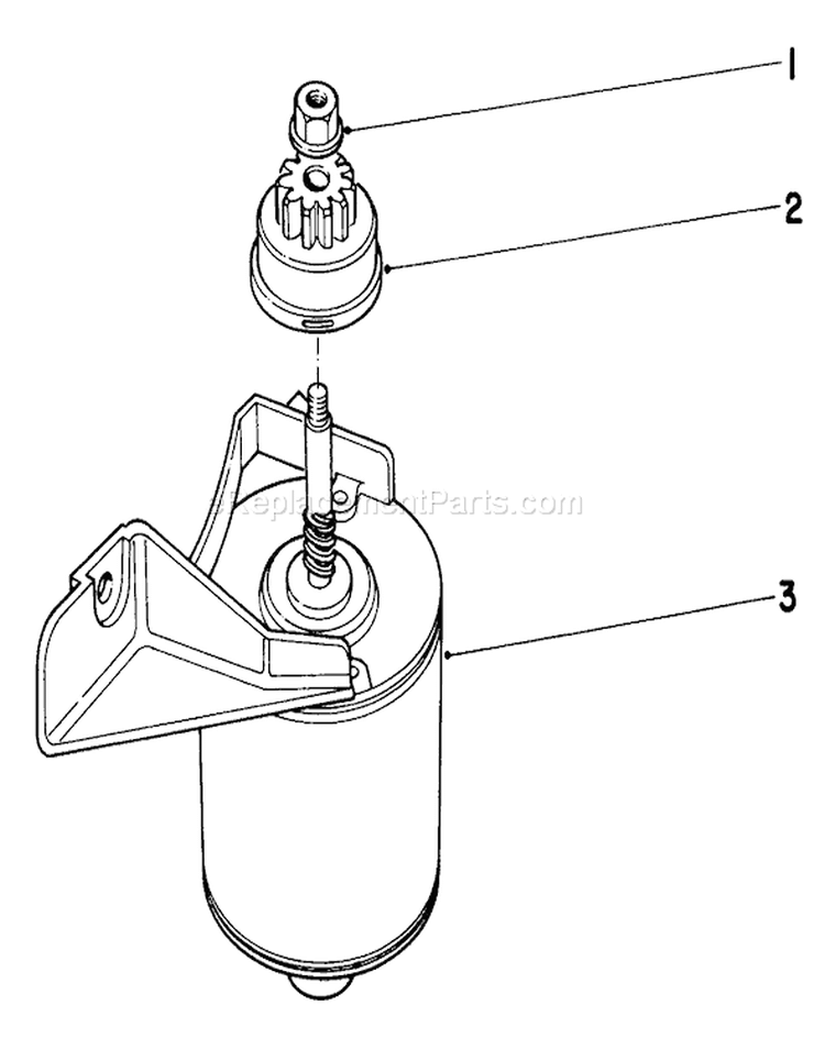 Starter Motor Diagram and Parts List for 20660 4000001-4999999 - 1974 Toro Lawn Mower