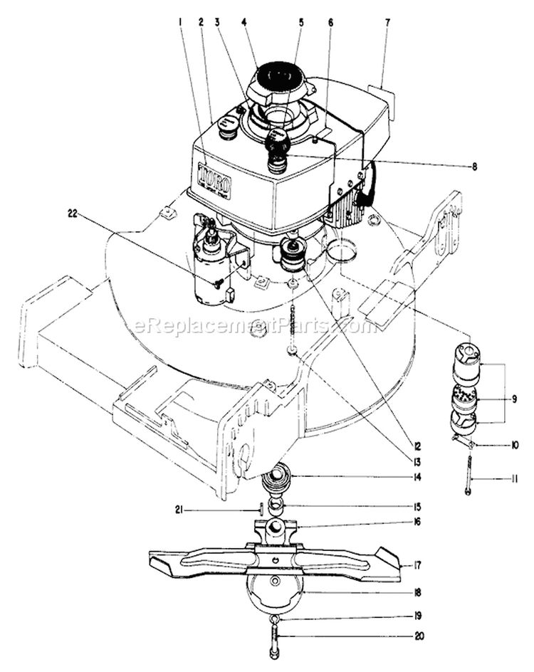 Page D Diagram and Parts List for 20660 4000001-4999999 - 1974 Toro Lawn Mower
