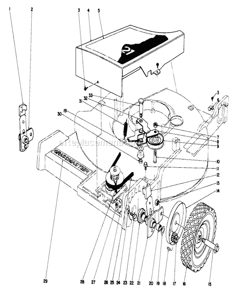 Front Wheel and Pivot Arm Assembly Diagram and Parts List for 20660 4000001-4999999 - 1974 Toro Lawn Mower