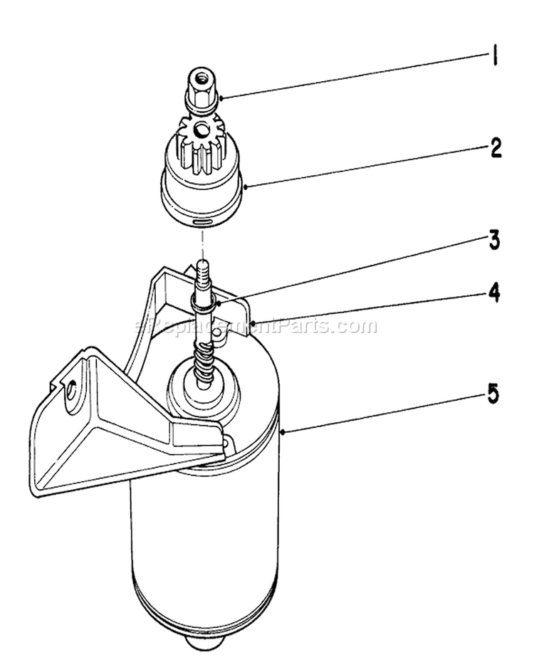Starter Motor Diagram and Parts List for 20660 5000001-5999999 - 1975 Toro Lawn Mower