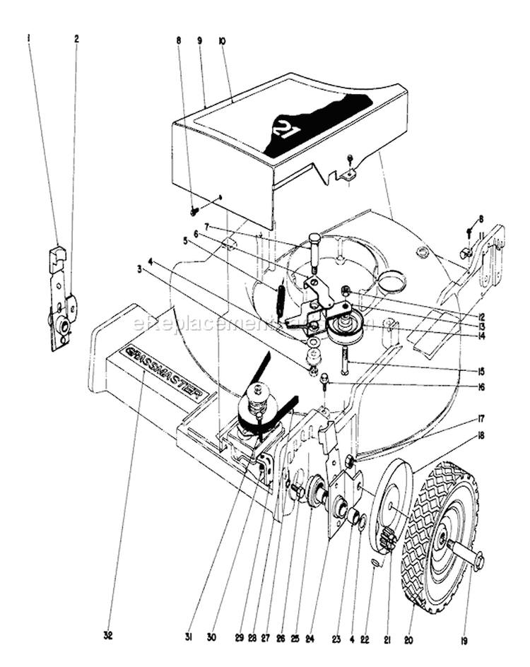 Front Wheel and Pivot Arm Assembly Diagram and Parts List for 20660 5000001-5999999 - 1975 Toro Lawn Mower
