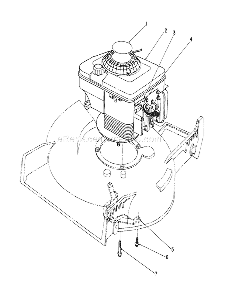 Engine Assembly Diagram and Parts List for 20667 0000001-0999999 - 1990 Toro Lawn Mower
