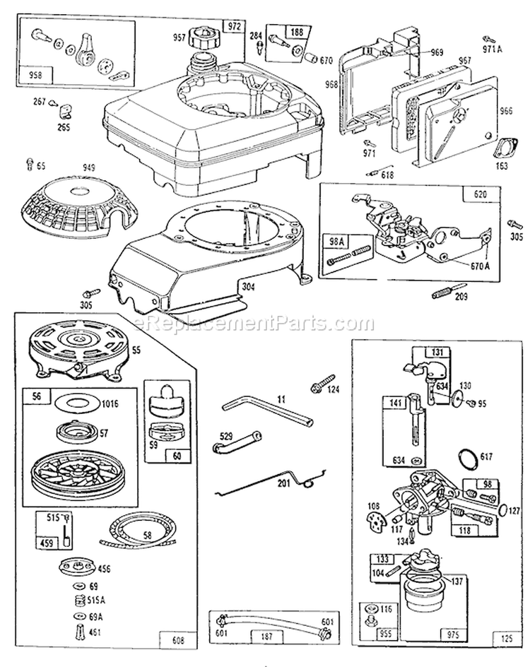 Page D Diagram and Parts List for 20668 0000001-0999999 - 1990 Toro Lawn Mower