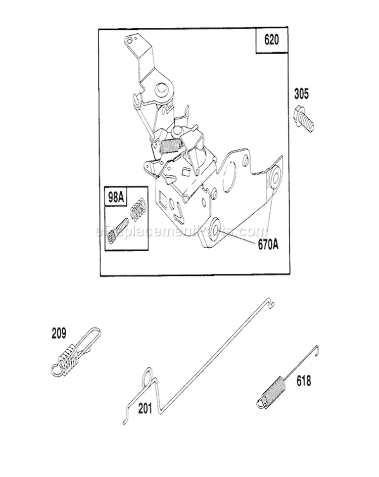 Page E Diagram and Parts List for 20668 1000001-1999999 - 1991 Toro Lawn Mower