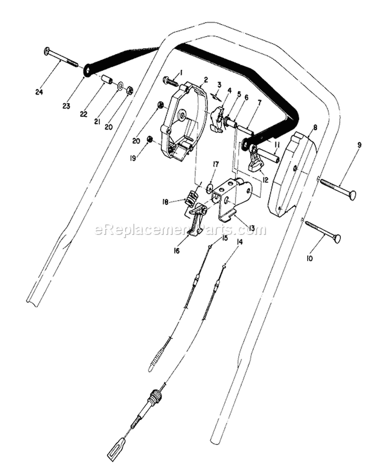 Traction Control Assembly Diagram and Parts List for 20672 3000001-3999999 - 1983 Toro Lawn Mower