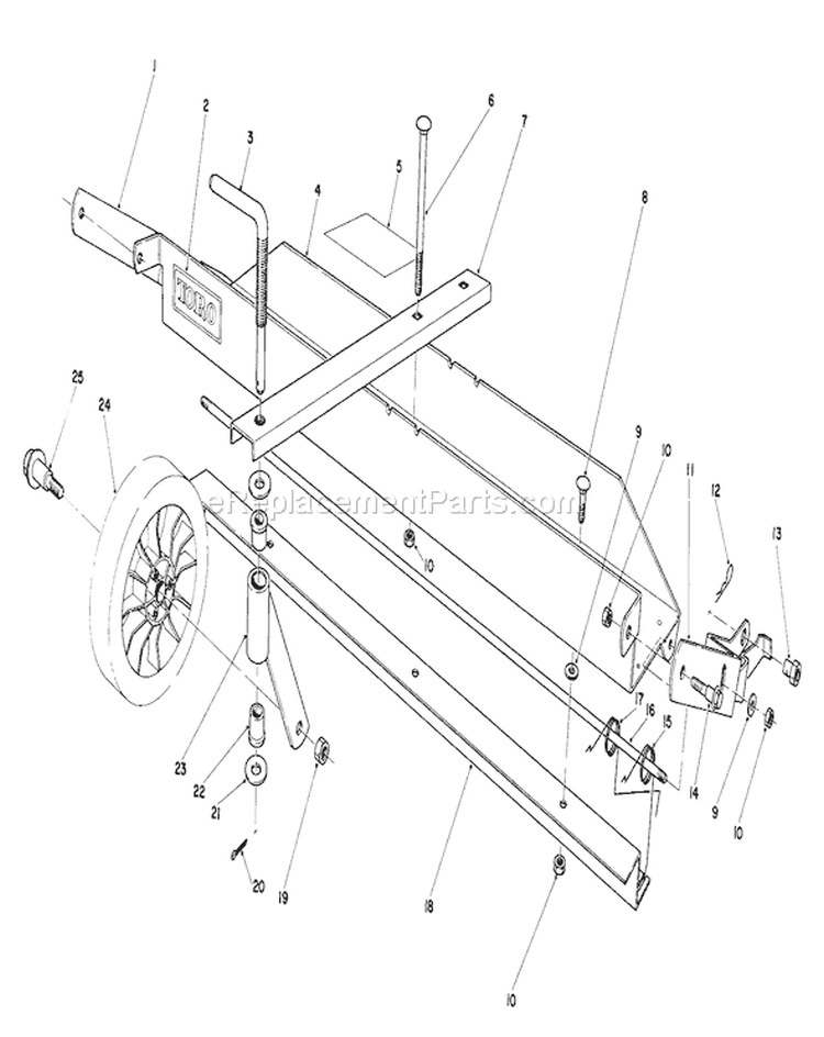 Dethatcher Kit Diagram and Parts List for 20672 3000001-3999999 - 1983 Toro Lawn Mower