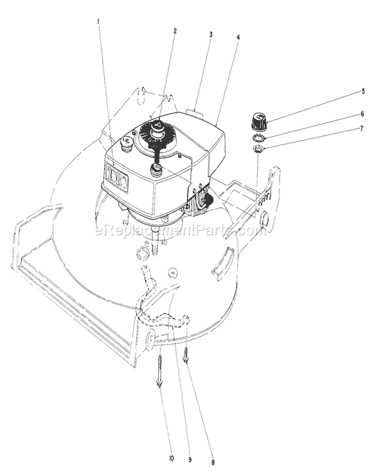 Engine Assembly Diagram and Parts List for 20672 3000001-3999999 - 1983 Toro Lawn Mower