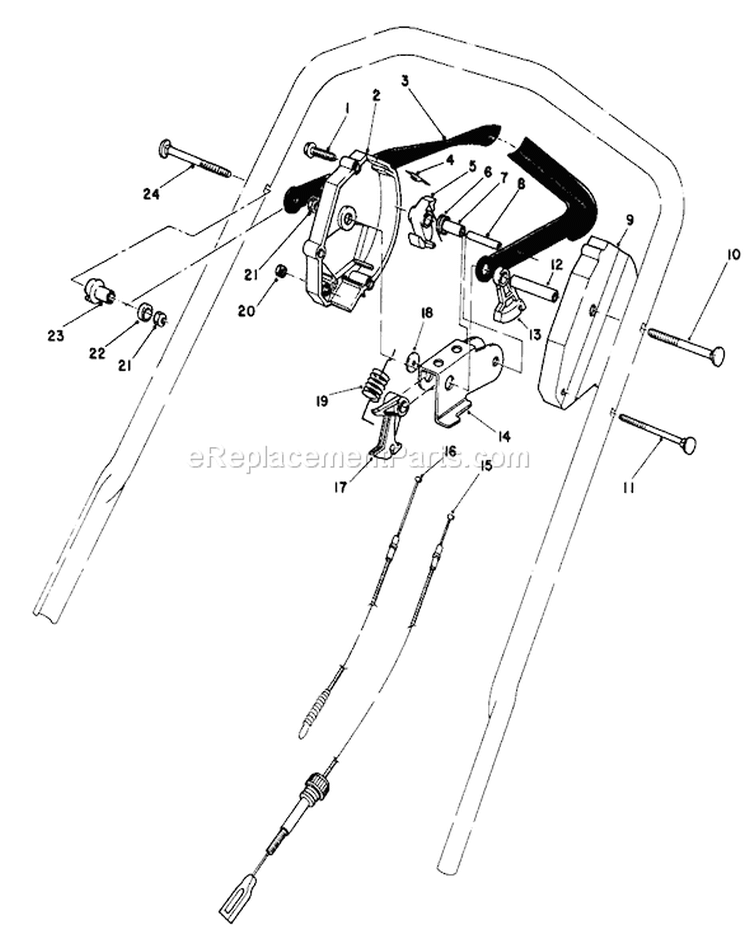 Traction Control Assembly Diagram and Parts List for 20672 4000001-4999999 - 1984 Toro Lawn Mower