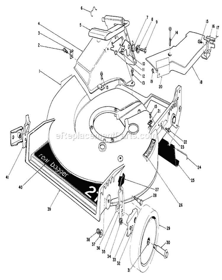 Housing Assembly Diagram and Parts List for 20672 5000001-5999999 - 1985 Toro Lawn Mower