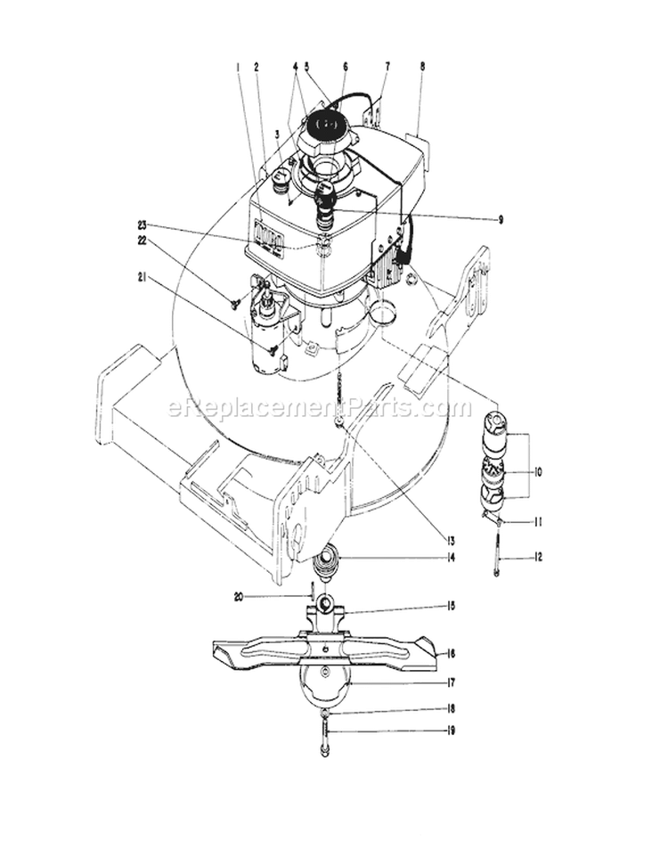 Engine Assembly Diagram and Parts List for 20673 6000001-6999999 - 1976 Toro Lawn Mower