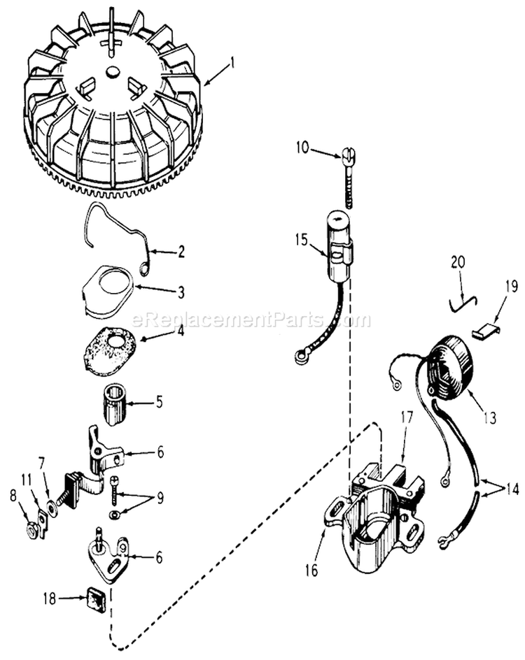 Page M Diagram and Parts List for 20562 7000001-7999999 - 1977 Toro Lawn Mower