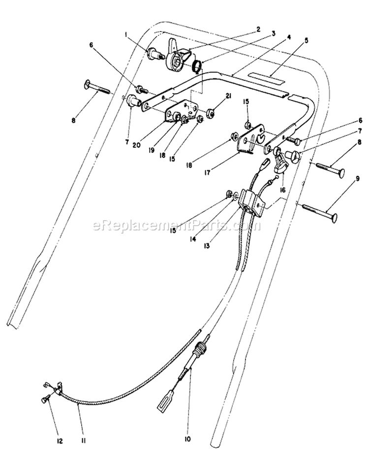 Traction Control Assembly Diagram and Parts List for 20675 4000001-4999999 - 1984 Toro Lawn Mower