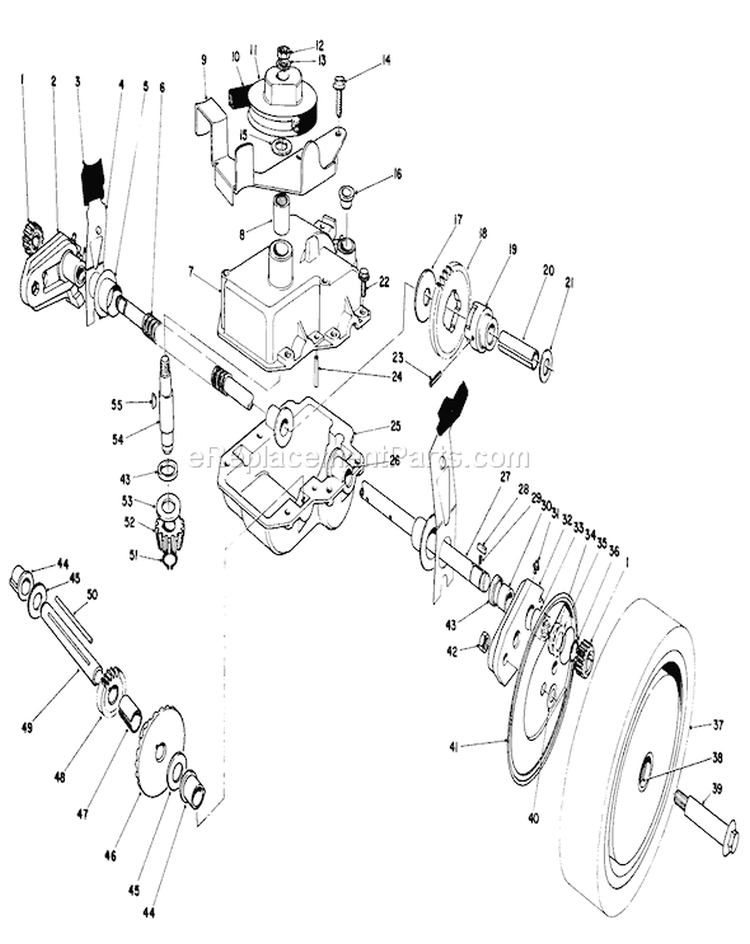 Gear Case Assembly Diagram and Parts List for 20675 4000001-4999999 - 1984 Toro Lawn Mower