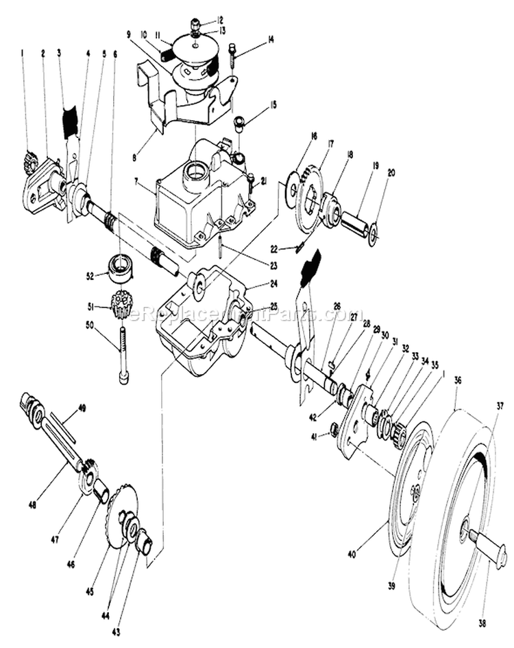 Gear Case Assembly Diagram and Parts List for 20675 5000001-5999999 - 1985 Toro Lawn Mower