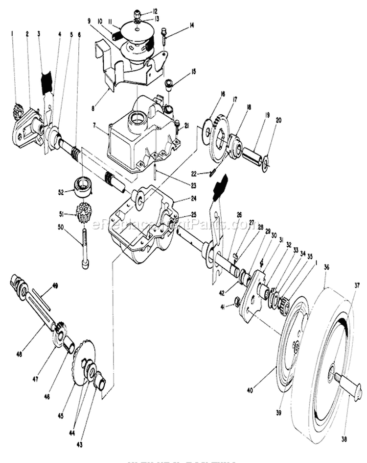 Gear Case Assembly Diagram and Parts List for 20675 6000001-6999999 - 1986 Toro Lawn Mower