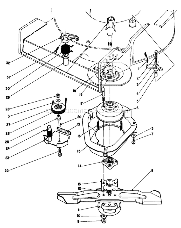 Blade Brake Clutch Assembly Diagram and Parts List for 20676 4000001-4999999 - 1984 Toro Lawn Mower