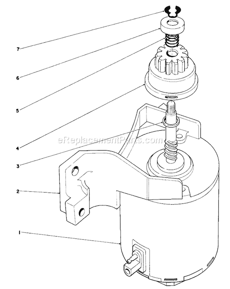 Starter Assembly Diagram and Parts List for 20676 5000001-5999999 - 1985 Toro Lawn Mower