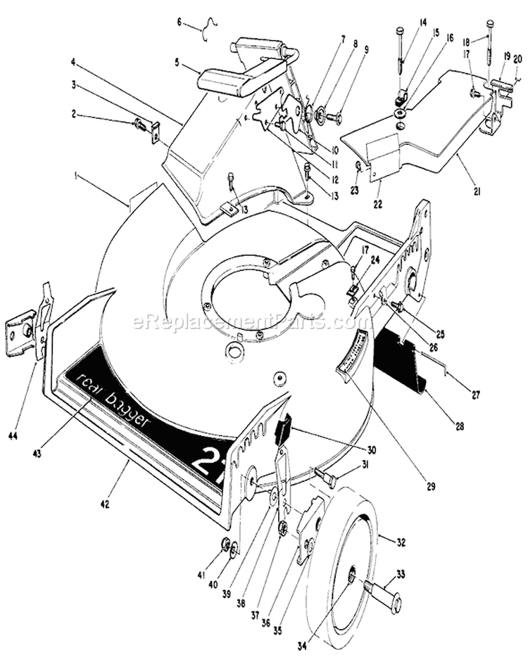 Housing Assembly Diagram and Parts List for 20676 5000001-5999999 - 1985 Toro Lawn Mower