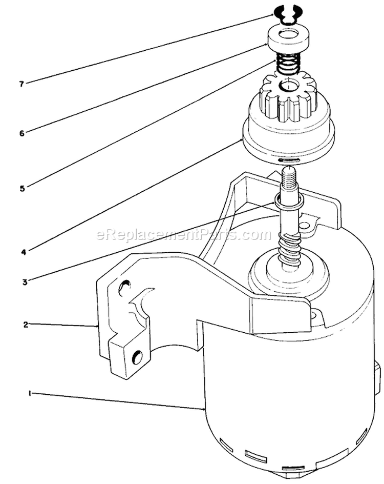 Starter Assembly Diagram and Parts List for 20671 9000001-9999999 - 1989 Toro Lawn Mower