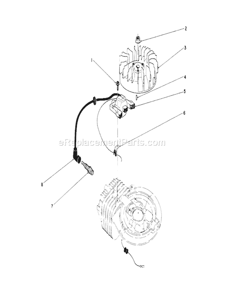 Ignition Assembly Diagram and Parts List for 20680 0000001-0999999 - 1990 Toro Lawn Mower