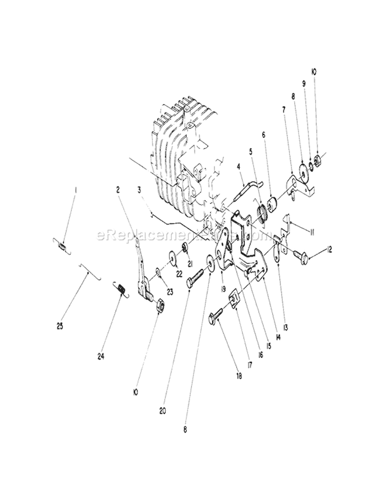 Governor Assembly Diagram and Parts List for 20680 0000001-0999999 - 1990 Toro Lawn Mower