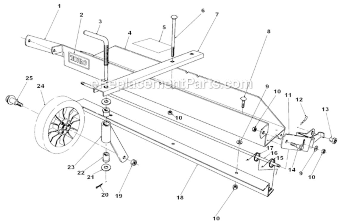 Dethatcher_Kit_Optional Diagram and Parts List for 20680 3000001-3999999 Toro Lawn Mower