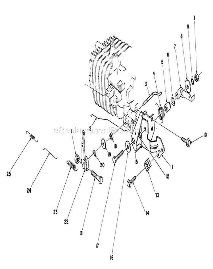 Governor Assembly Diagram and Parts List for 20680 5000001-5999999 - 1985 Toro Lawn Mower