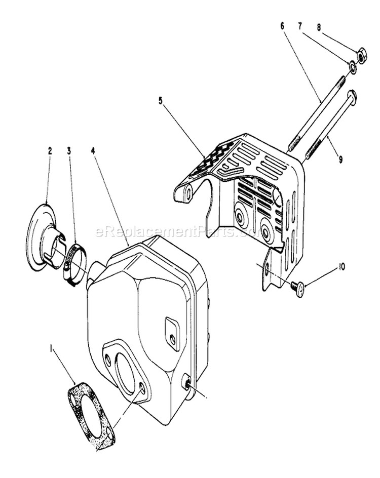 Muffler Assembly Diagram and Parts List for 20684C 9000001-9999999 - 1989 Toro Lawn Mower