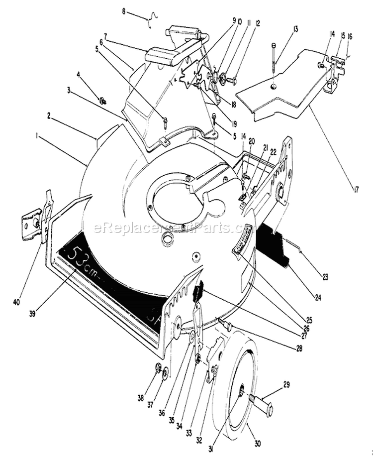 Housing Assembly Diagram and Parts List for 20684C 9000001-9999999 - 1989 Toro Lawn Mower