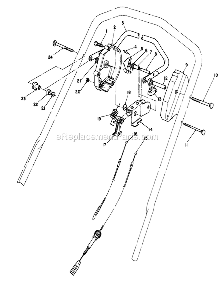 Traction Control Assembly Diagram and Parts List for 20684 5000001-5999999 - 1985 Toro Lawn Mower