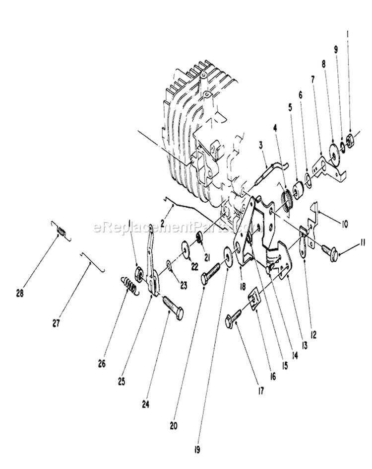 Governor Assembly Diagram and Parts List for 20684 6000001-6999999 - 1986 Toro Lawn Mower