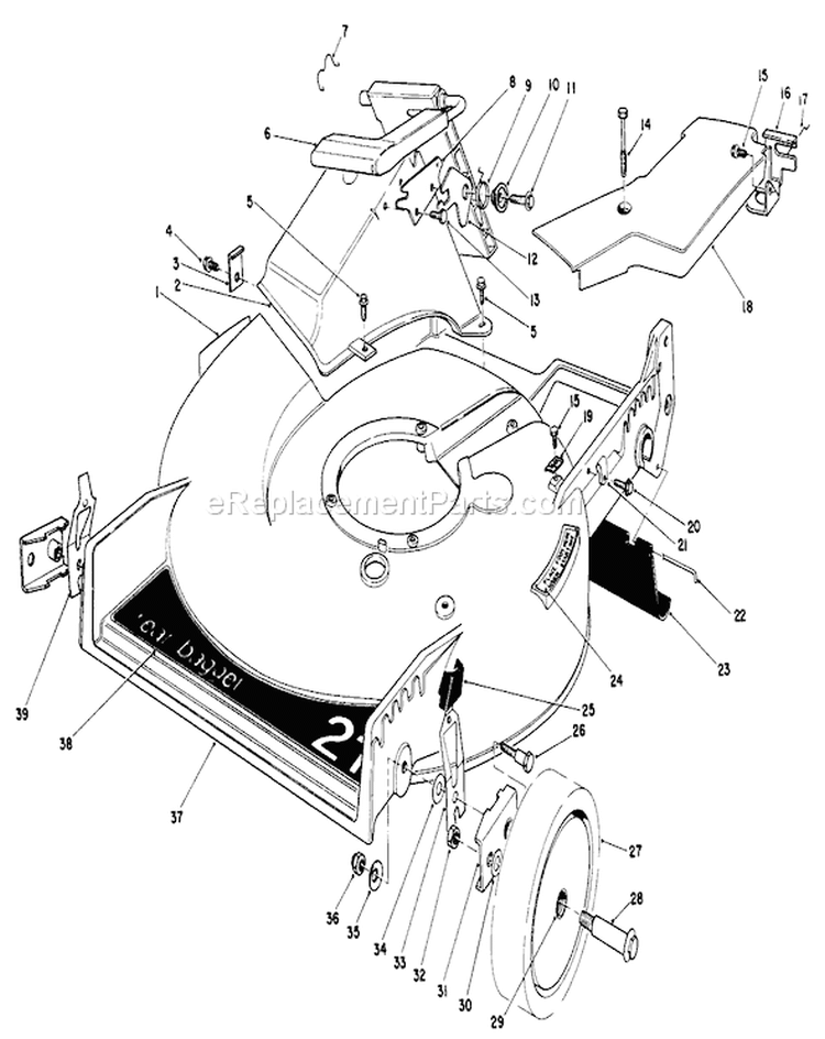Housing Assembly Diagram and Parts List for 20684 6000001-6999999 - 1986 Toro Lawn Mower