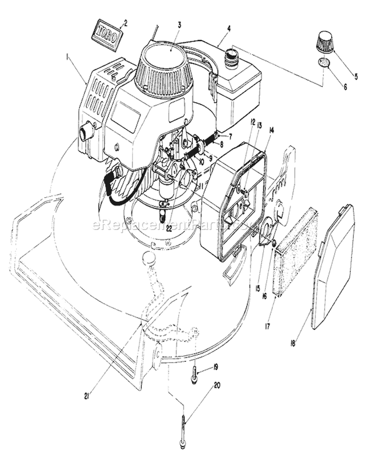 Page G Diagram and Parts List for 20684 6000001-6999999 - 1986 Toro Lawn Mower