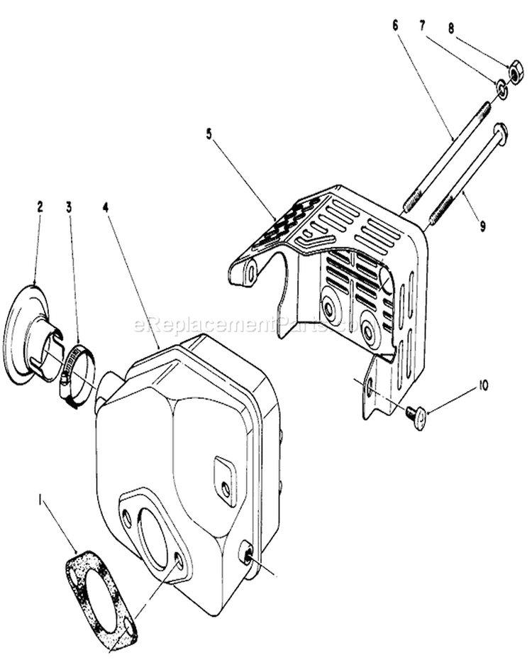 Muffler Assembly Diagram and Parts List for 20684 7000001-7999999 - 1987 Toro Lawn Mower