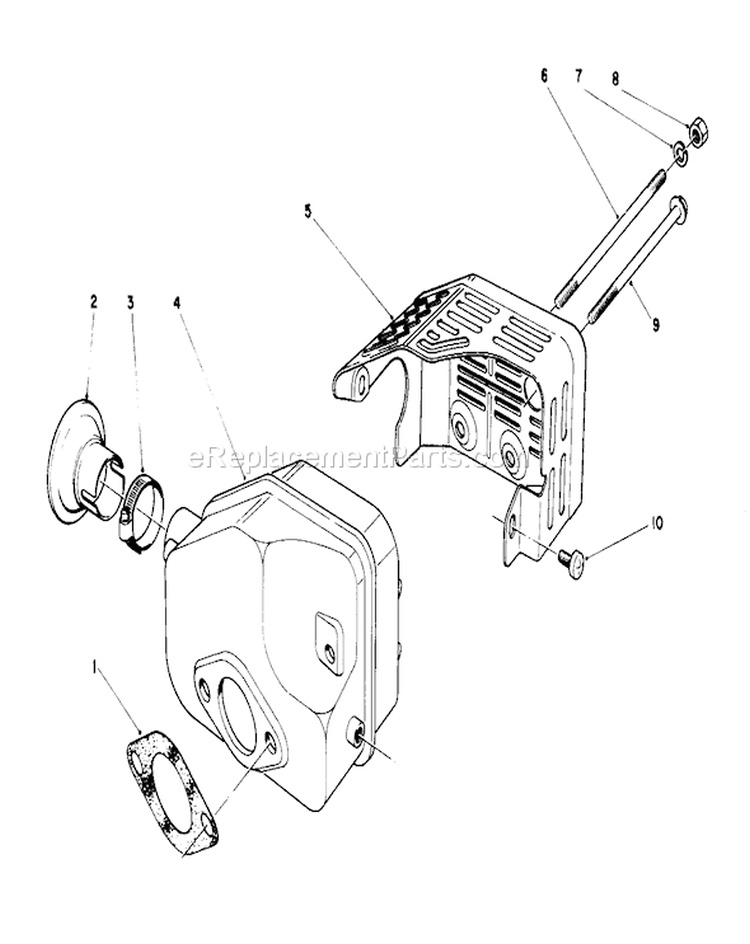 Muffler Assembly Diagram and Parts List for 20684 8000001-8999999 - 1988 Toro Lawn Mower