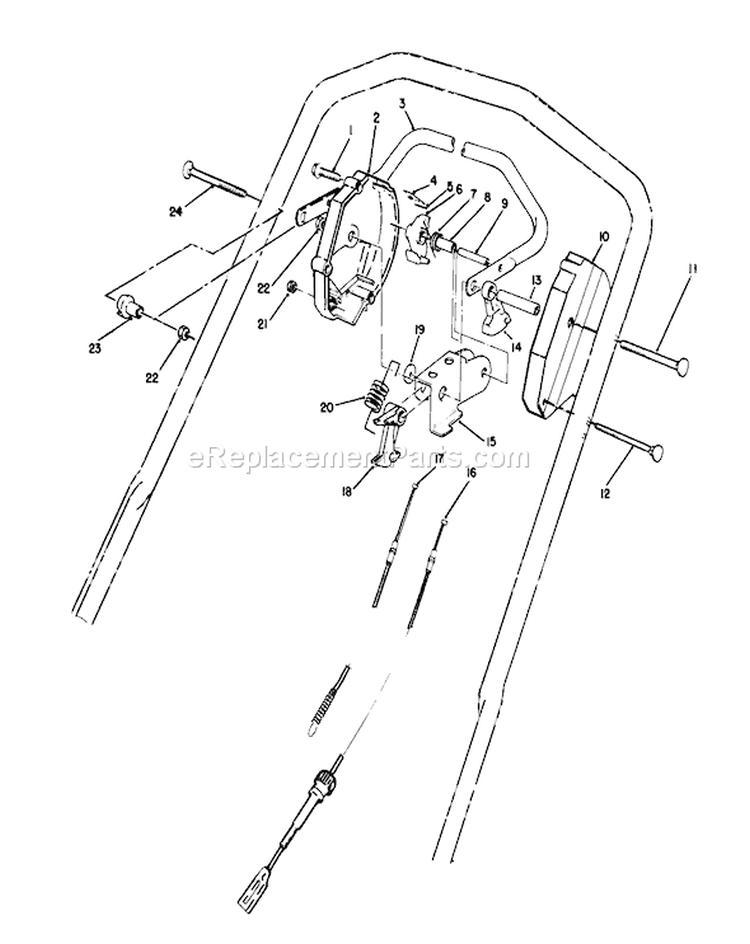 Traction Control Assembly Diagram and Parts List for 20684 8000001-8999999 - 1988 Toro Lawn Mower